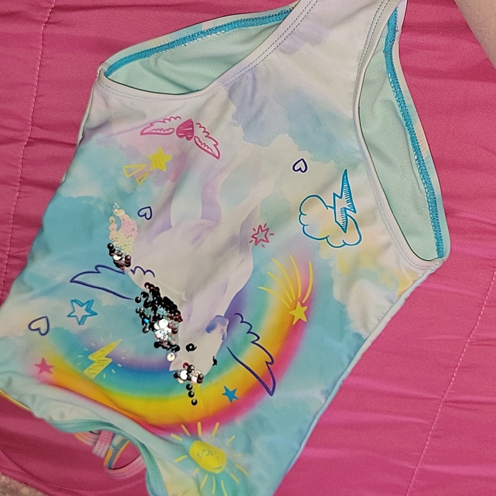 4-5t Girl's One Piece Unicorn Bathing Suit